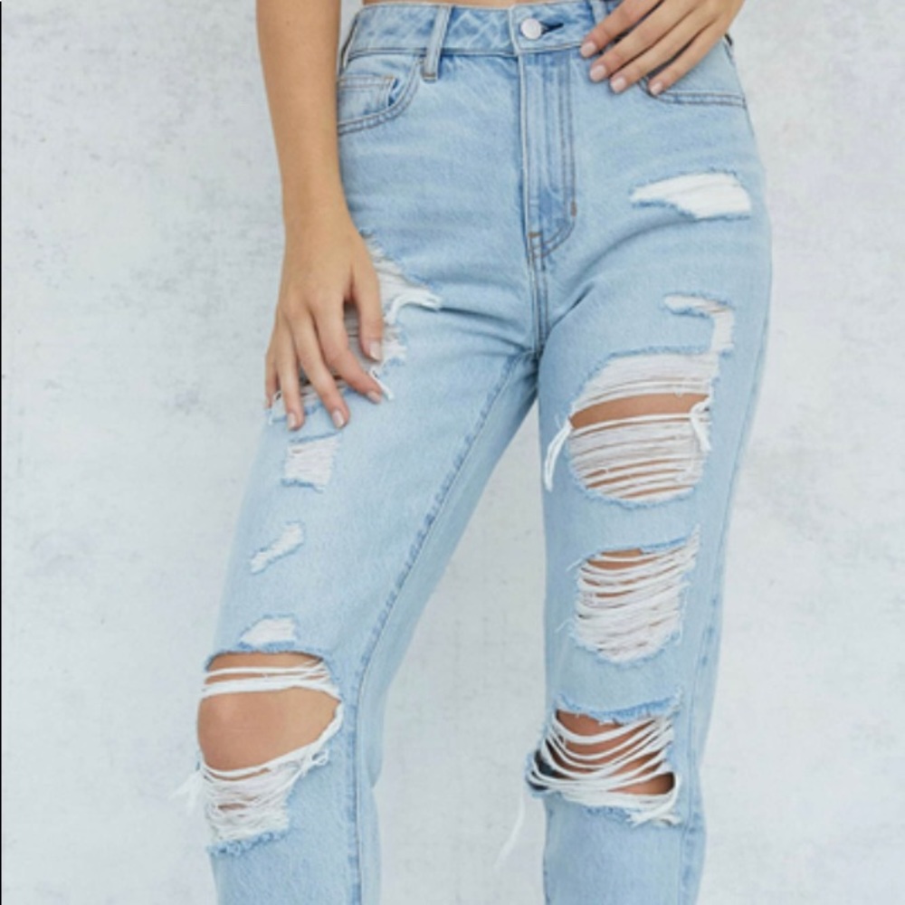 High Waisted Light Wash Mom Jeans from Pacsun